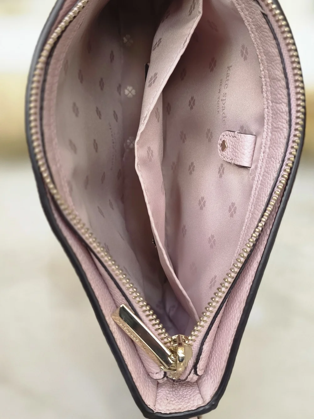 Kate Spade New York Pebbled Leather Crossbody Bag Blush Pink Silver Hardware